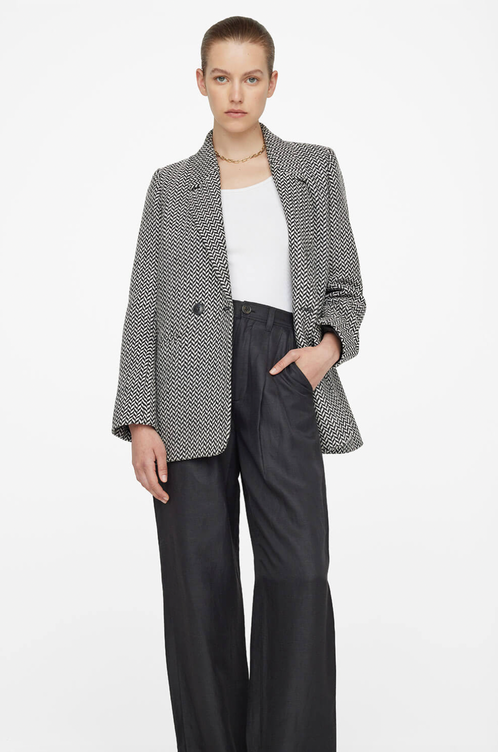 anine bing fishbone blazer xs